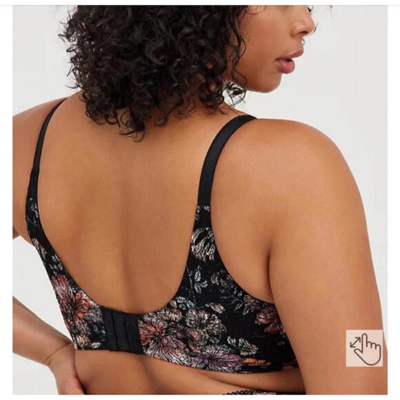Torrid NWT Lightly Lined Everyday Wire-Free Bra Floral 360° Back Smoothing 40DDD - Picture 6 of 8